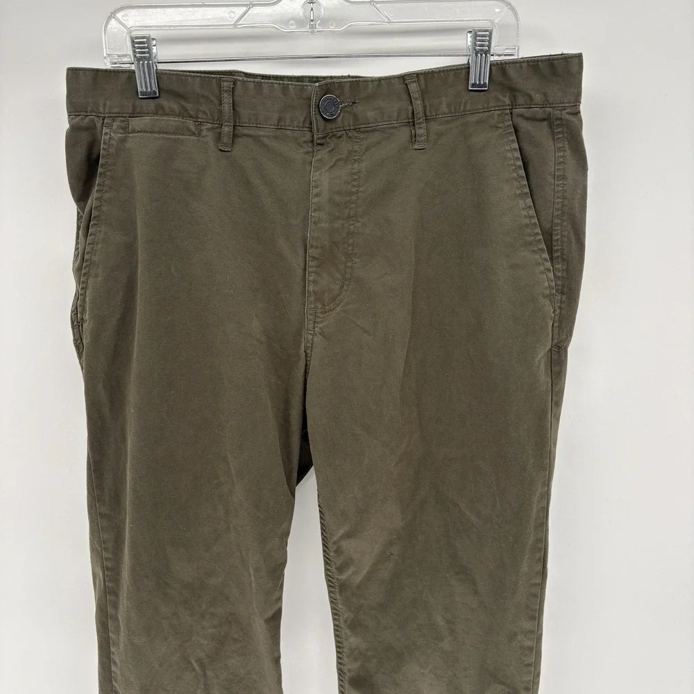 M Collection By Michael Strahan Olive‎ Green Straight Fit Chino Preppy Men 34x31
